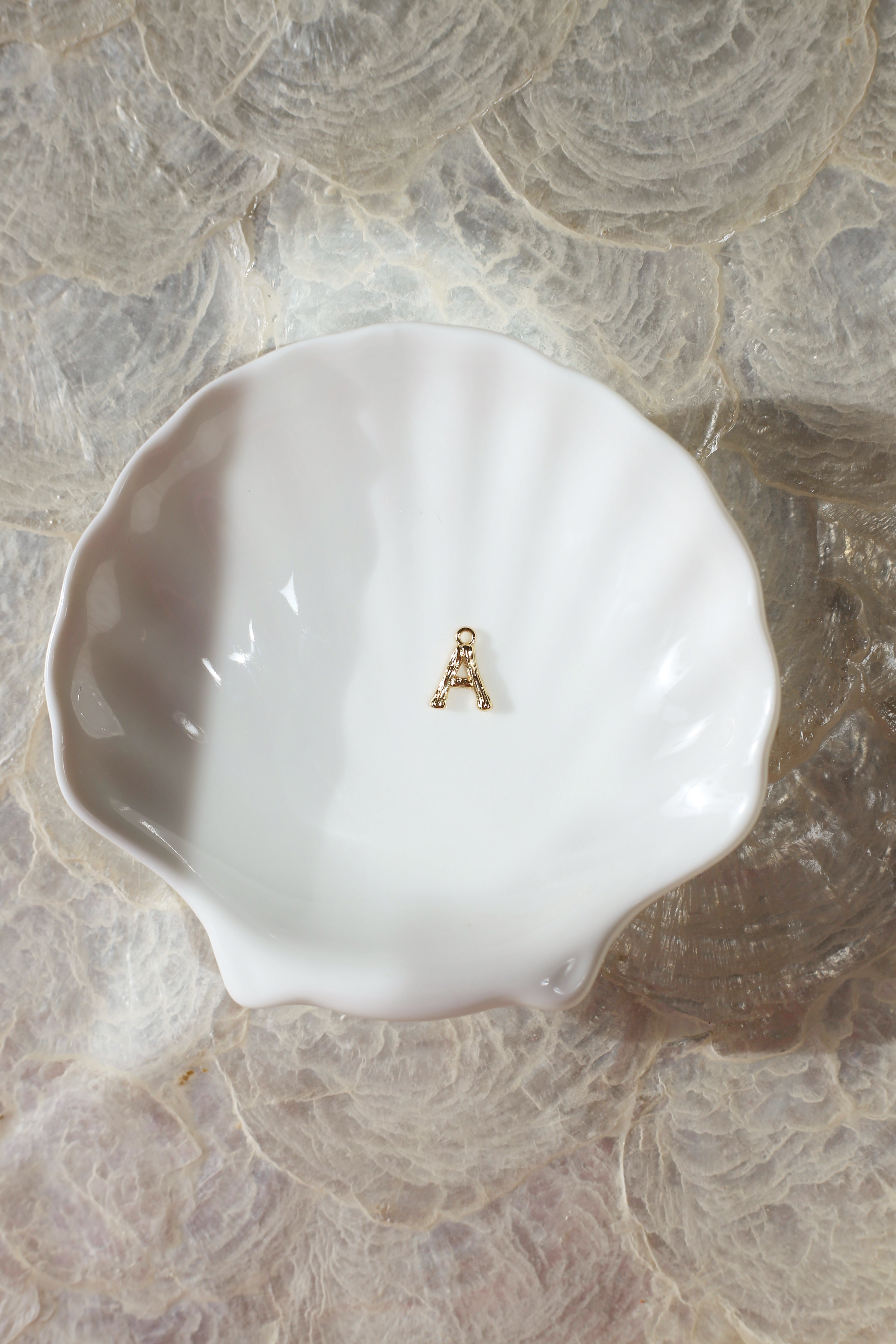 Gold Bamboo Initial Charm