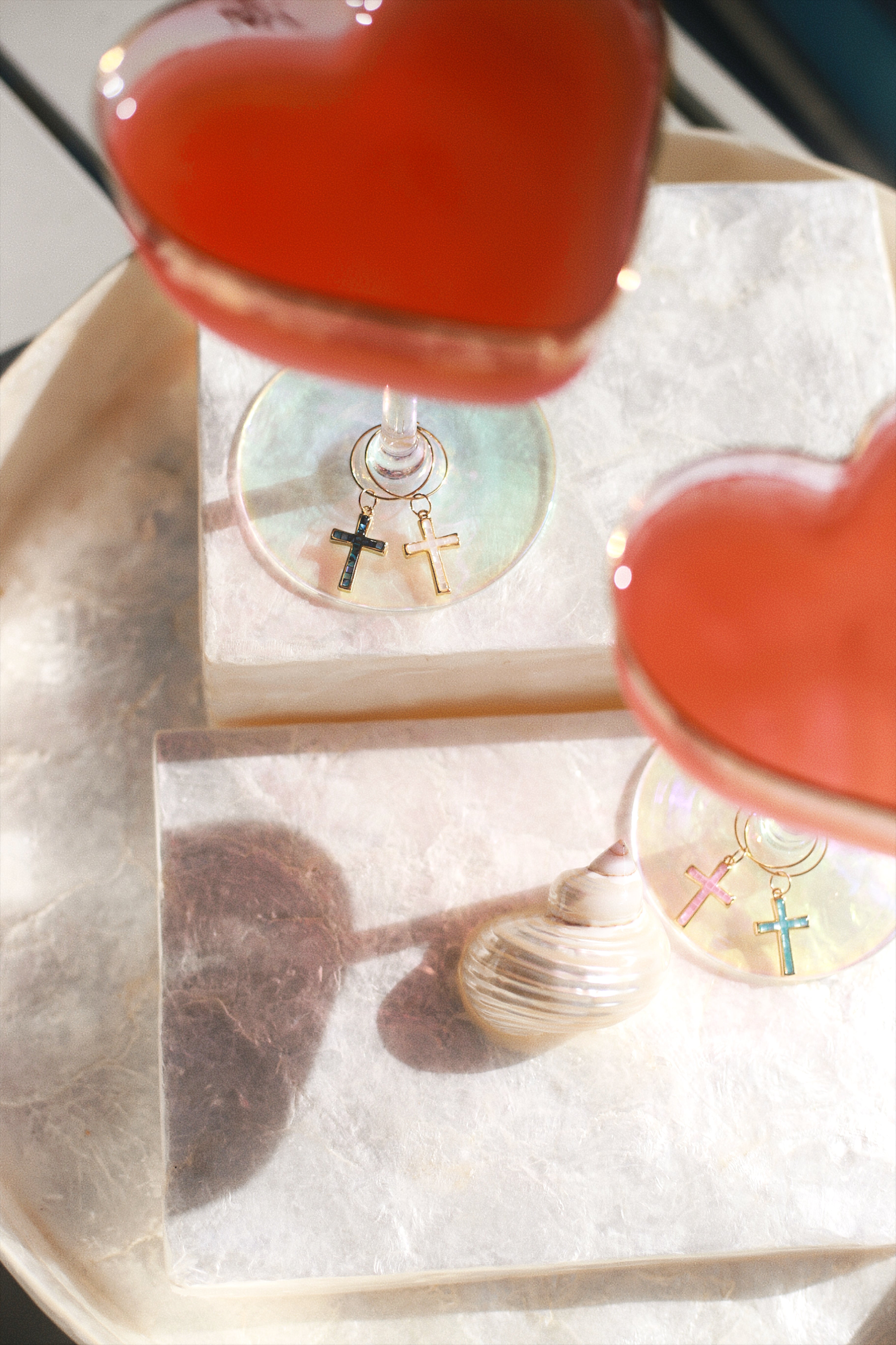 Cross Wine Glass Charms
