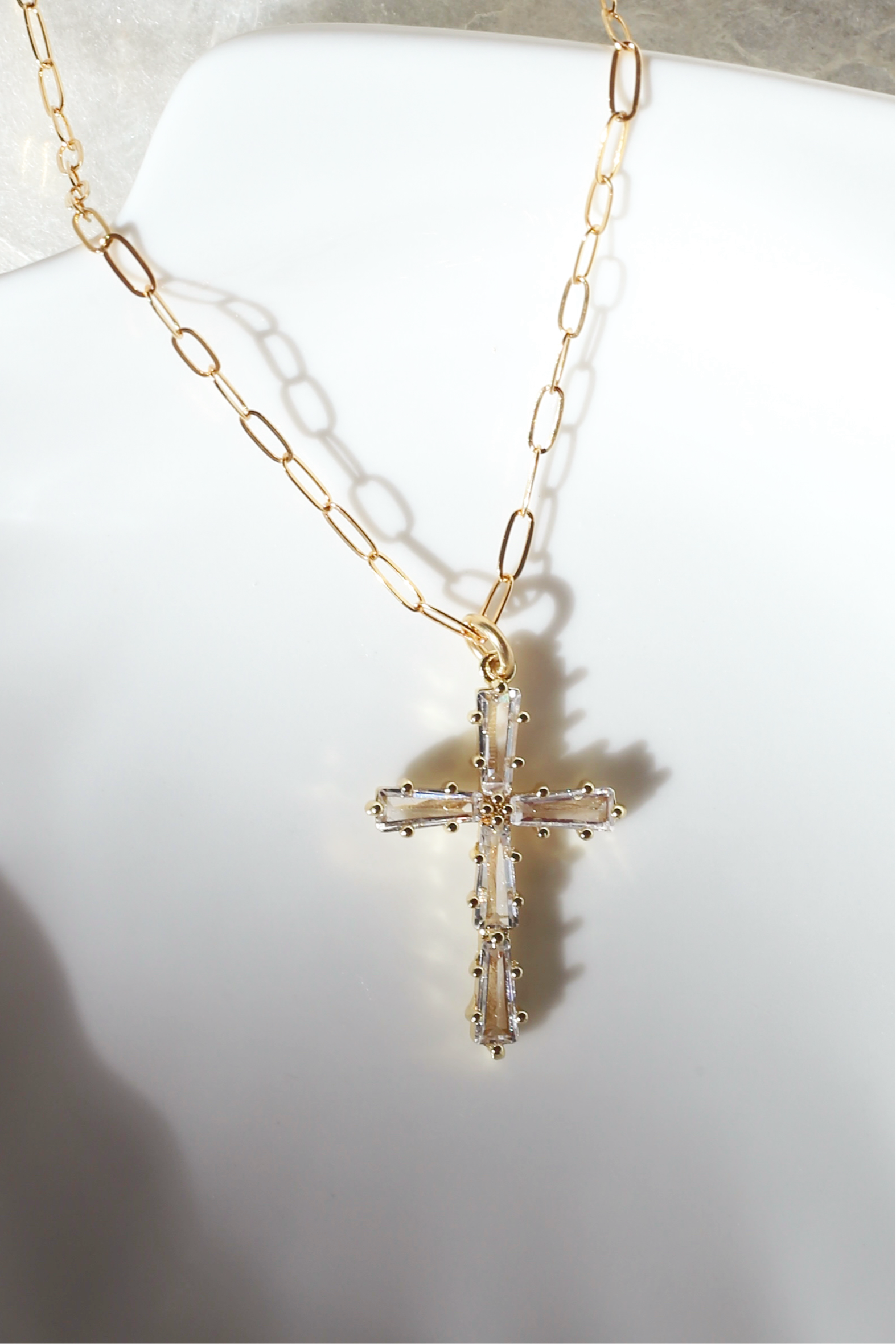 Hope Gold CZ Cross Necklace | Kaia Rose Collective