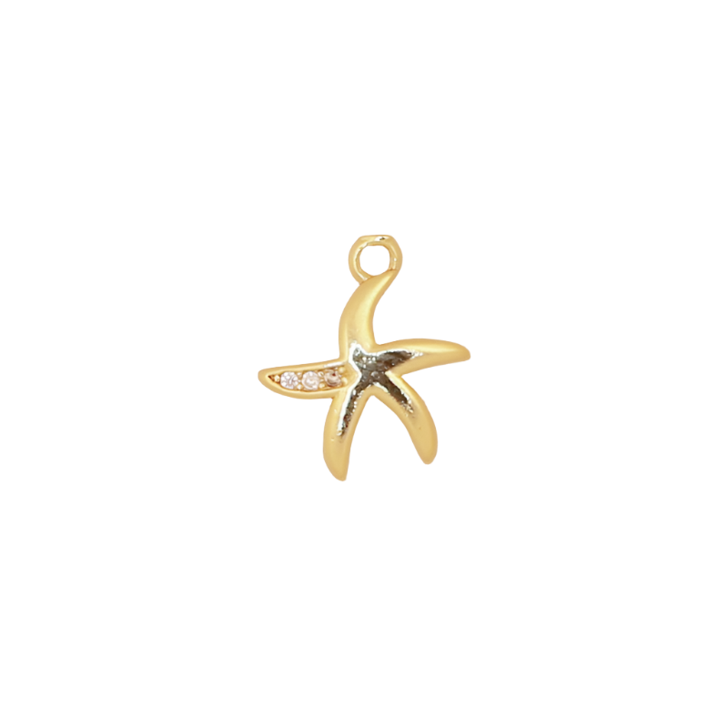 CZ Arm Gold Dainty Starfish Charm