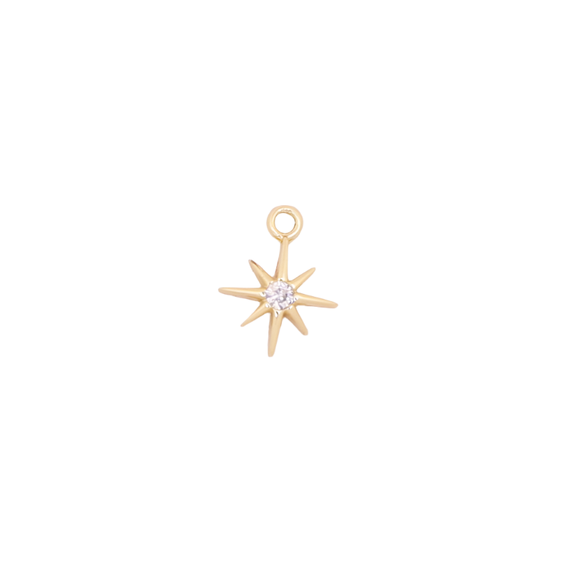 CZ Gold Dainty Star Charm