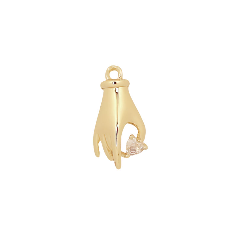 Clear CZ Gold Hand Charm