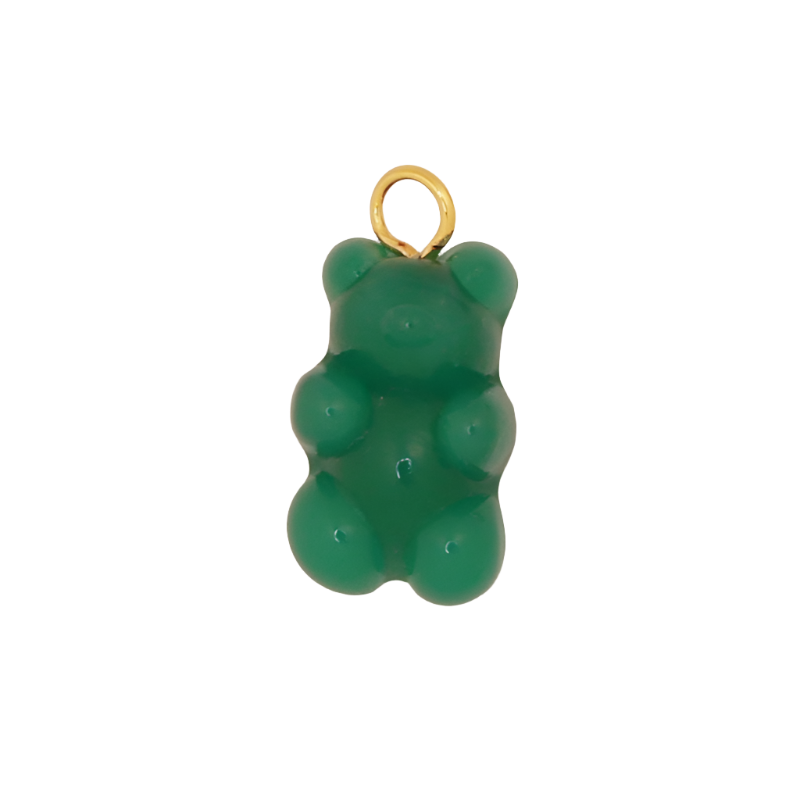 Clear Green Gummy Bear Charm