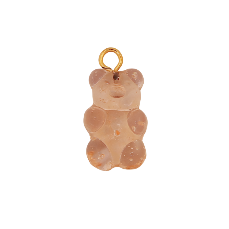 Clear Pink Gummy Bear Charm