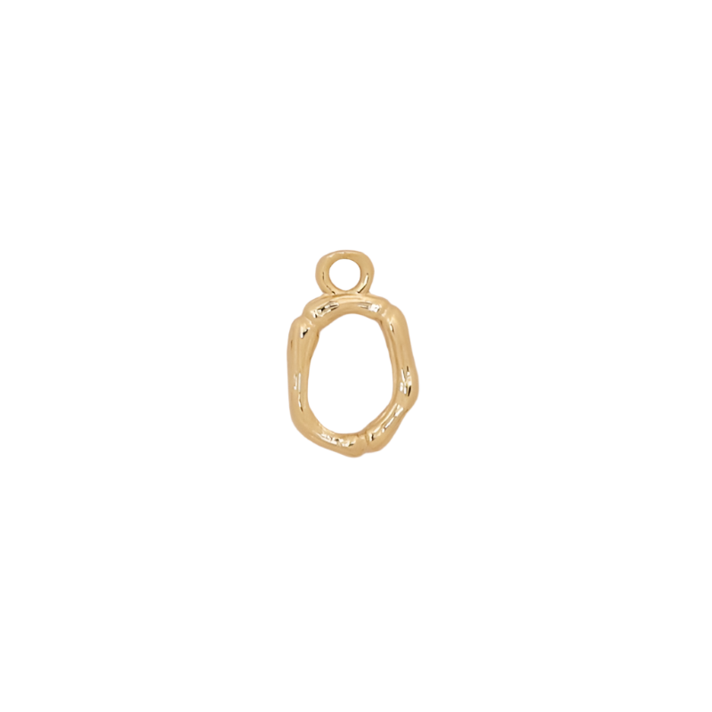Gold Bamboo Letter O Initial Charm