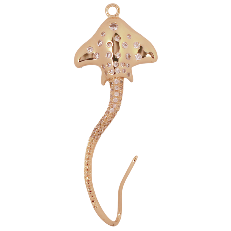 Gold CZ Spotted Eagle Ray Charm