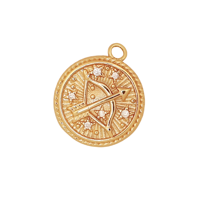 Gold CZ Zodiac Sagittarius Charm