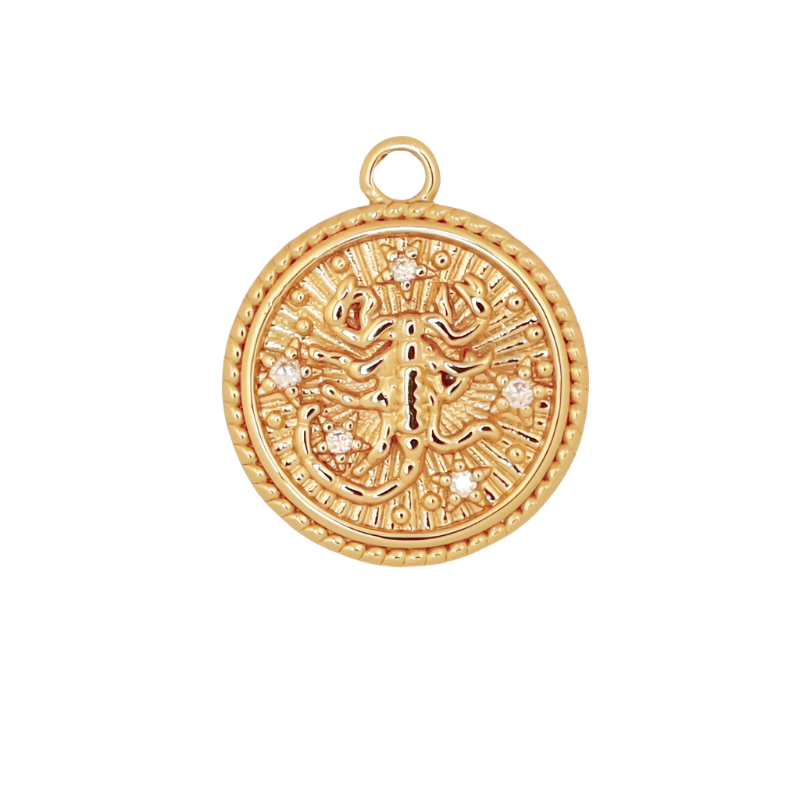Gold CZ Zodiac Scorpio Charm