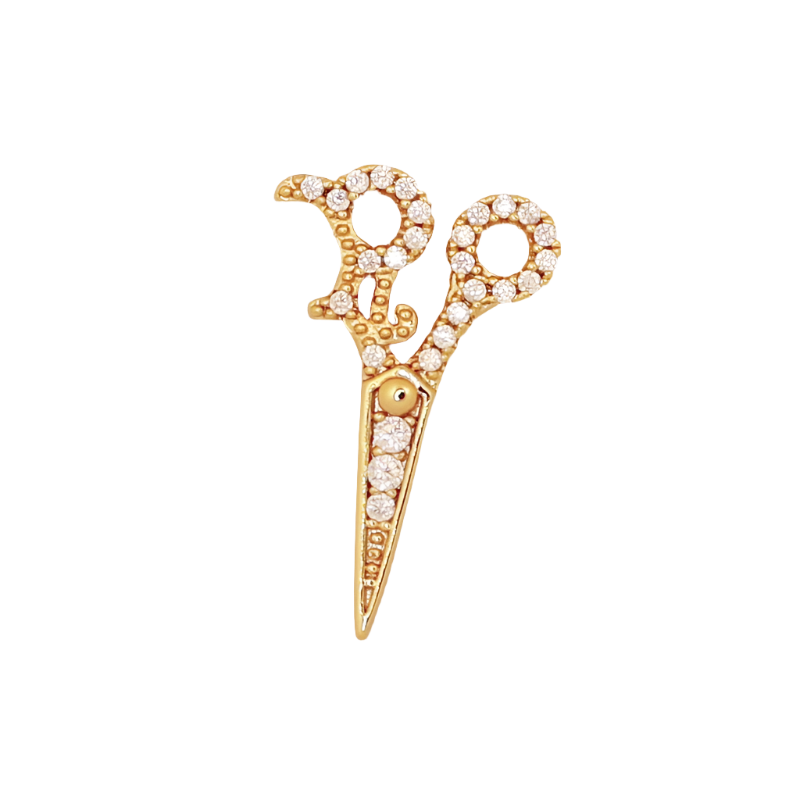 Gold Hair Scissors Charm