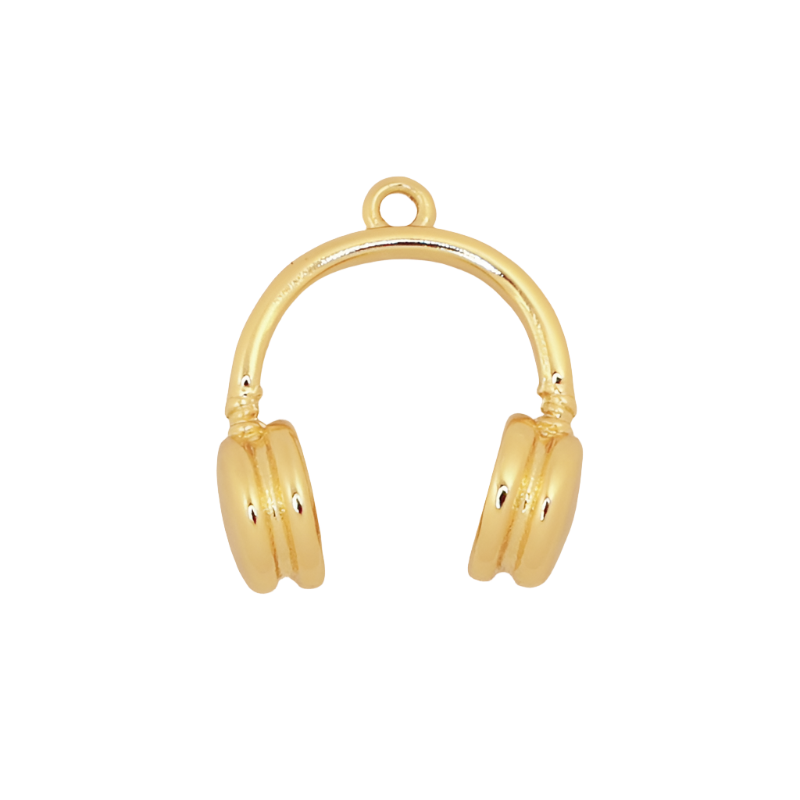 Gold Headphones Charm