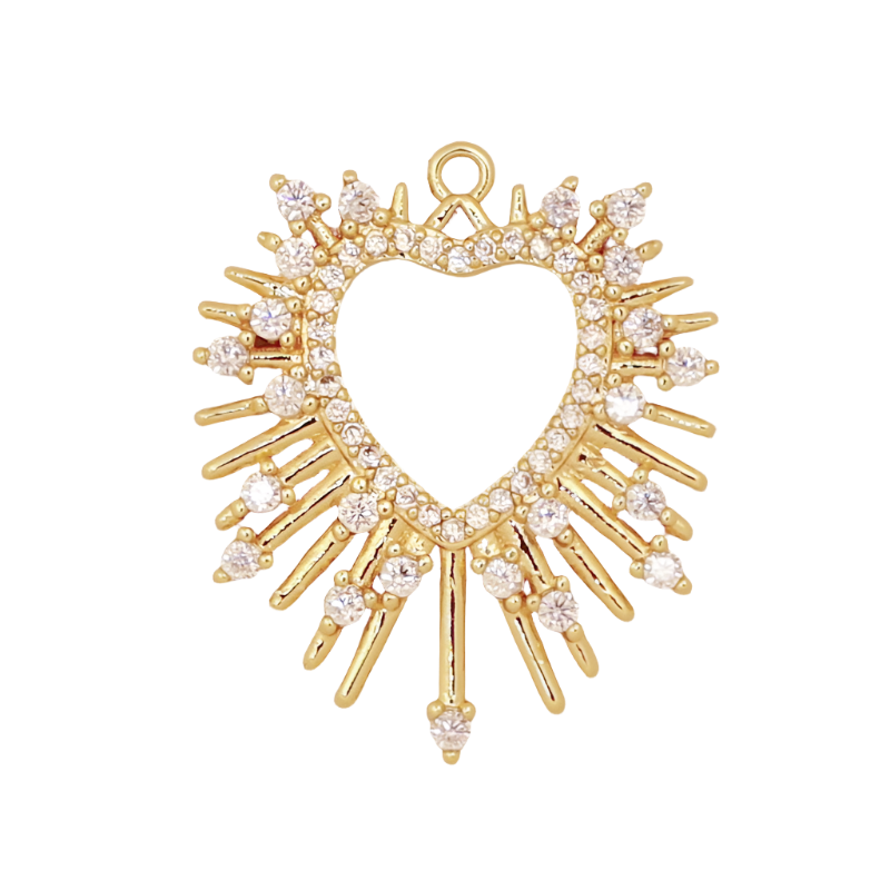 Gold Heart of Thorns Charm