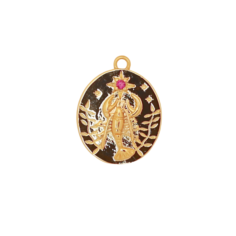 Gold Lobster Coin Charm