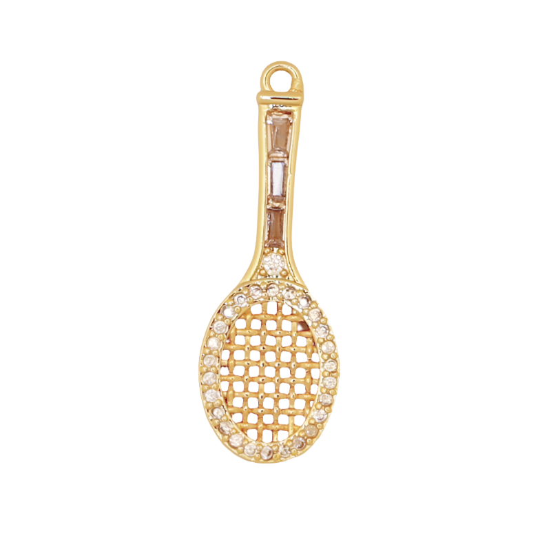 Gold Tennis Racket Charm