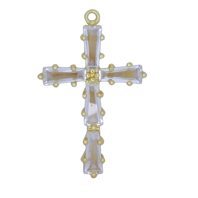 CZ Baguette Cross Charm