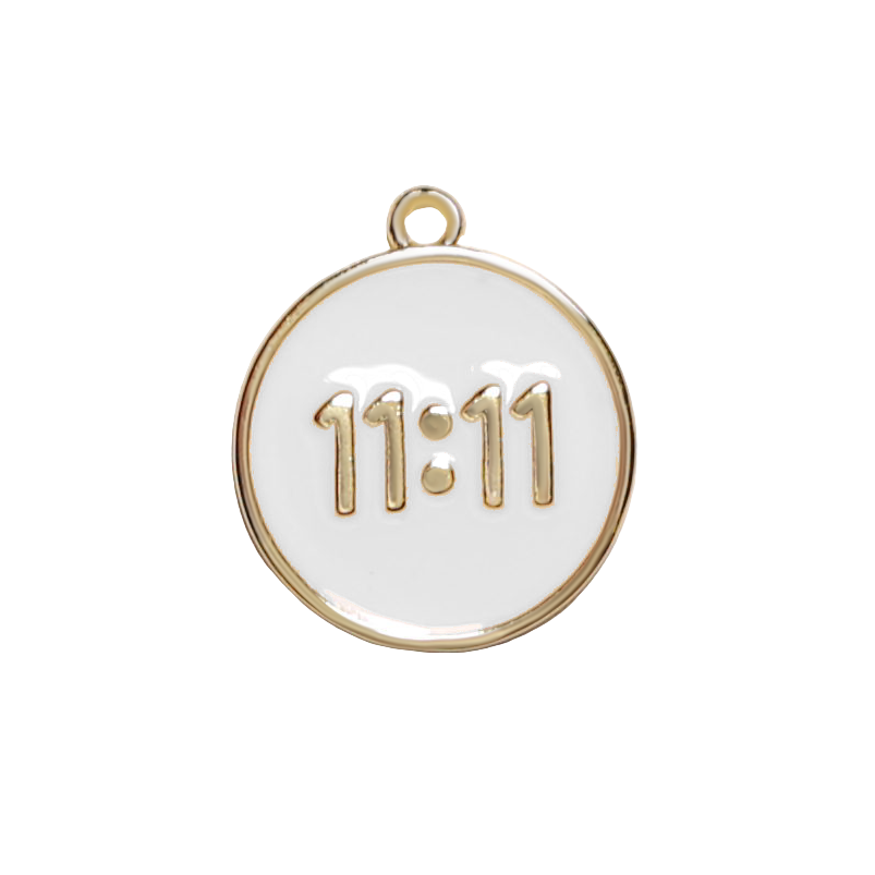 Small White Enamel 11:11 Charm