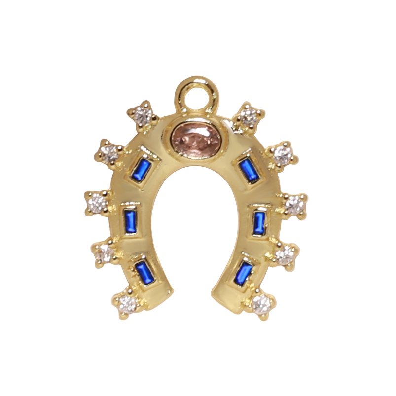Fancy Gold Horseshoe Charm