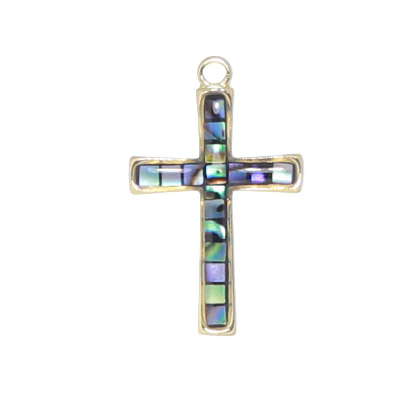 Small Mother of Pearl Cross Charm