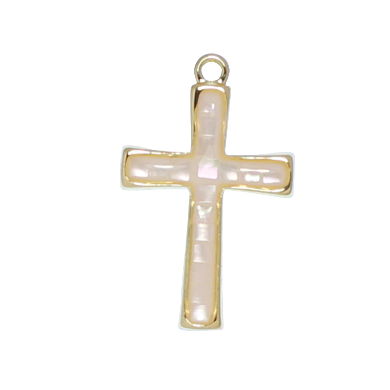 Small Mother of Pearl Cross Charm