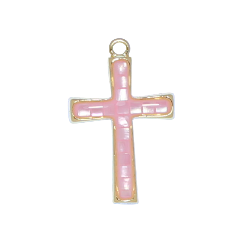 Small Mother of Pearl Cross Charm