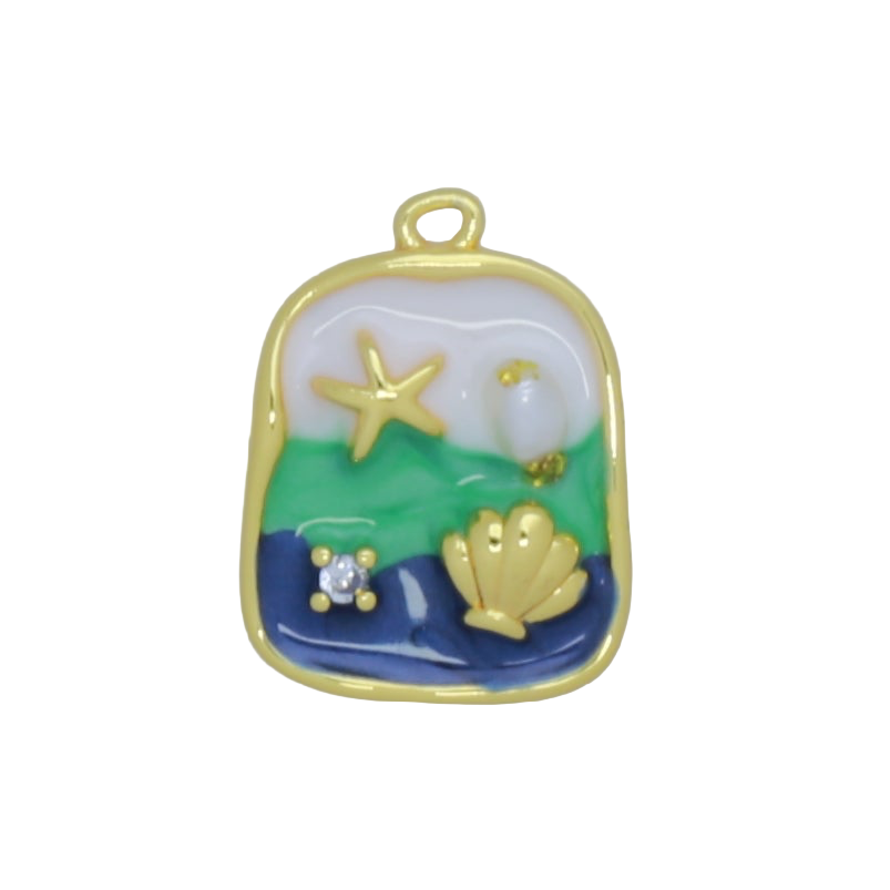 Enamel Beach Theme Charm
