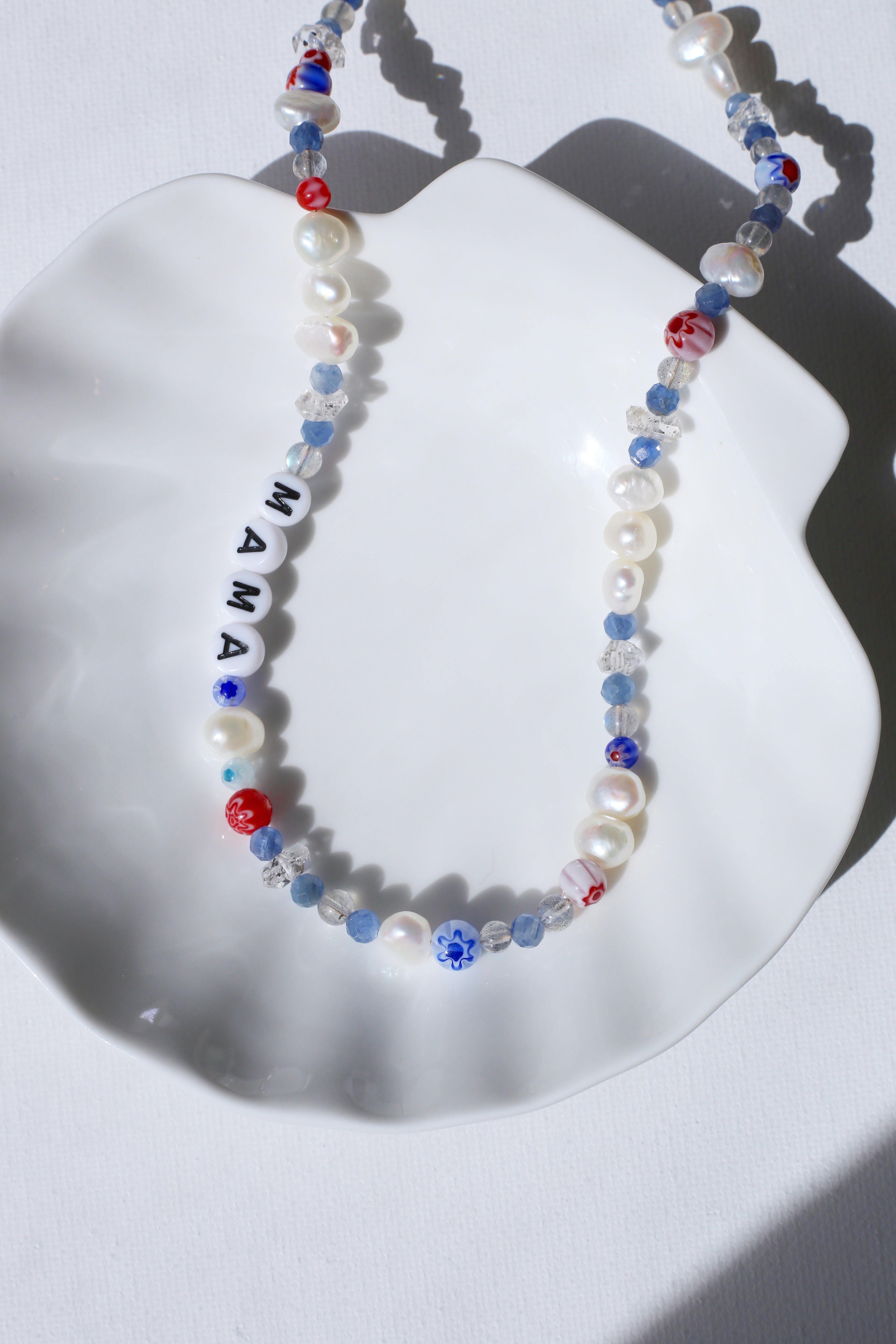 Jaimie Gemstone Herkimer Diamond AAA Freshwater Pearl Necklace