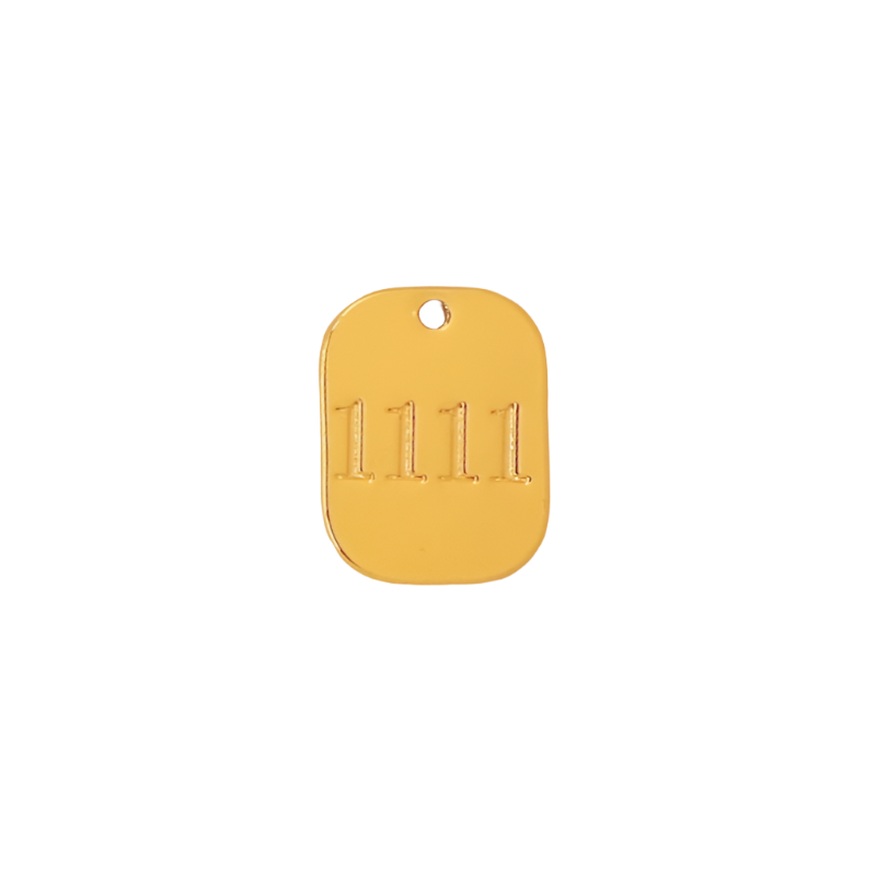 Medium Gold Stamped Angel Number 1111 Charm