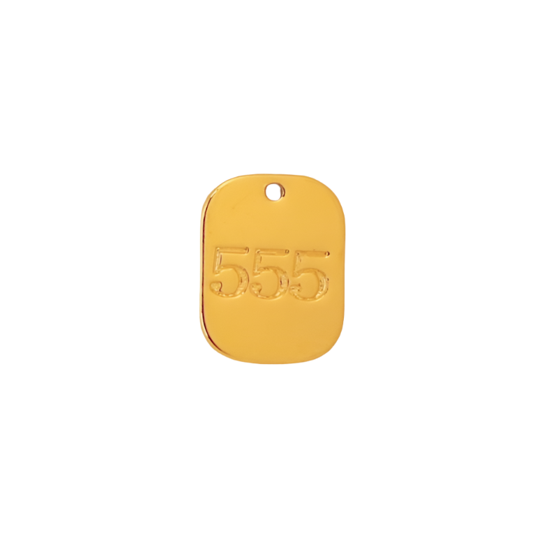 Medium Gold Stamped Angel Number 555 Charm