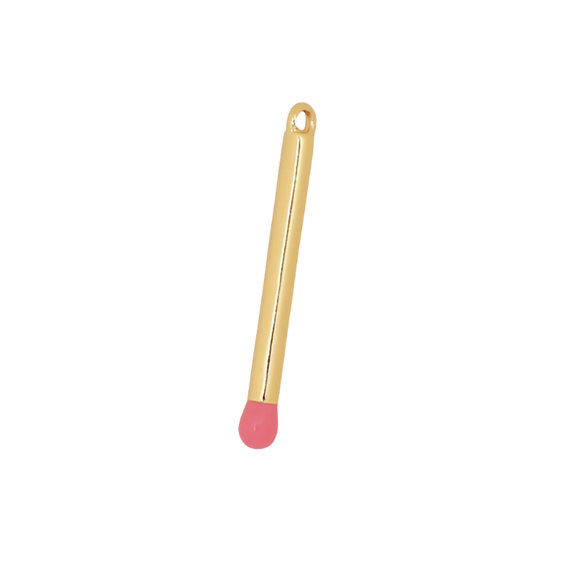 Pink Gold Matchstick Charm
