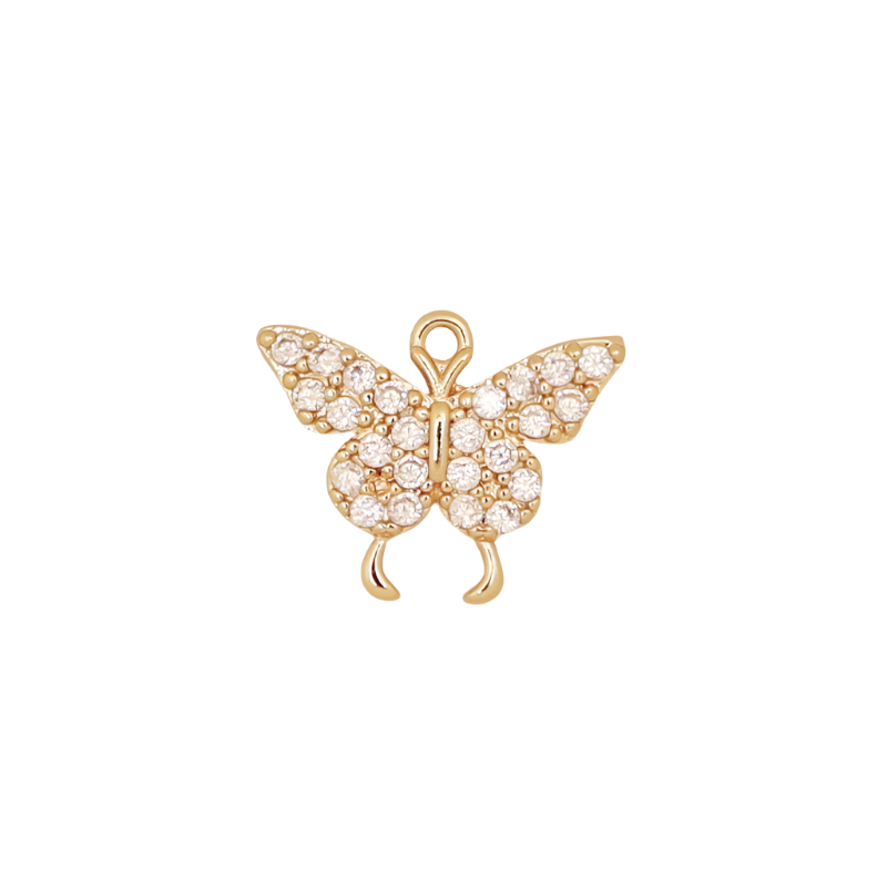 Small Gold CZ Butterfly Charm