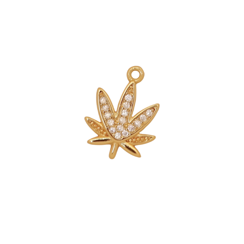 Small Gold CZ Mary Jane Charm