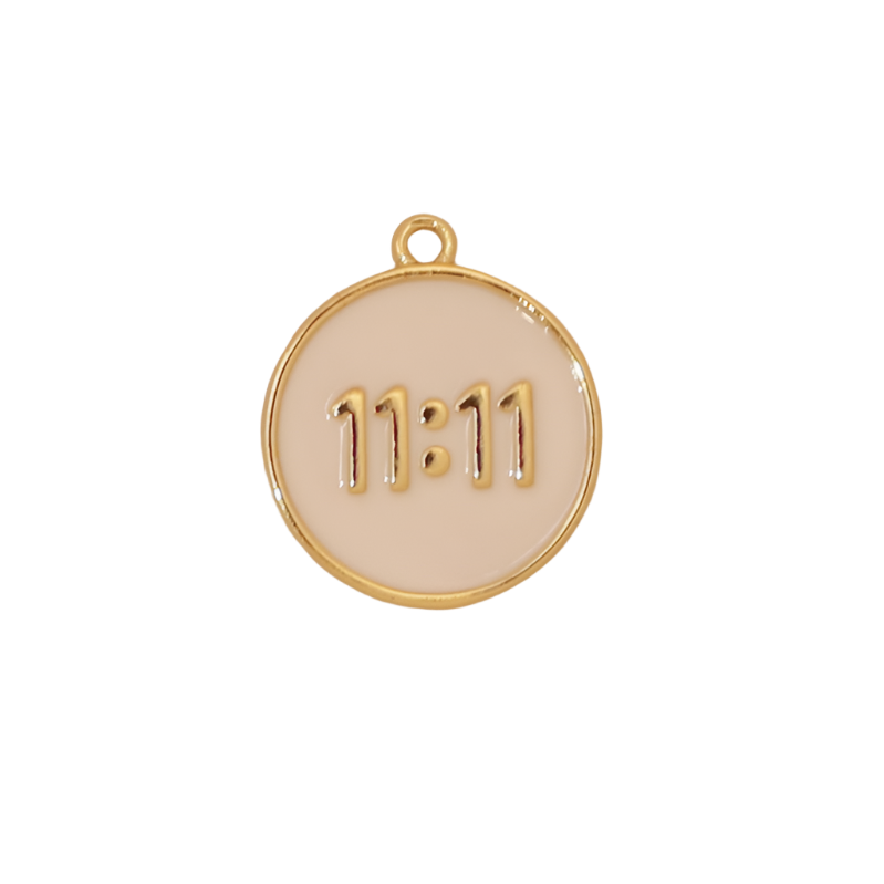 Small White Enamel 11:11 Charm