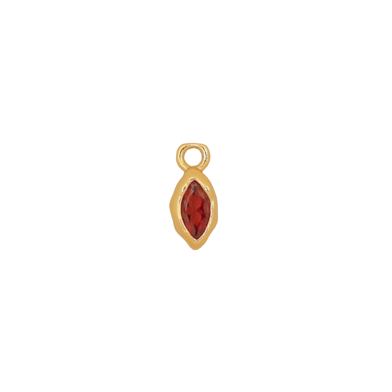 Small Oval Gold CZ Birthstone Charm