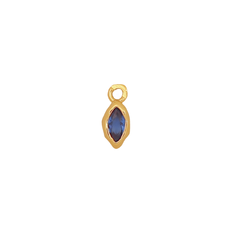 Small Oval Gold CZ Birthstone Charm