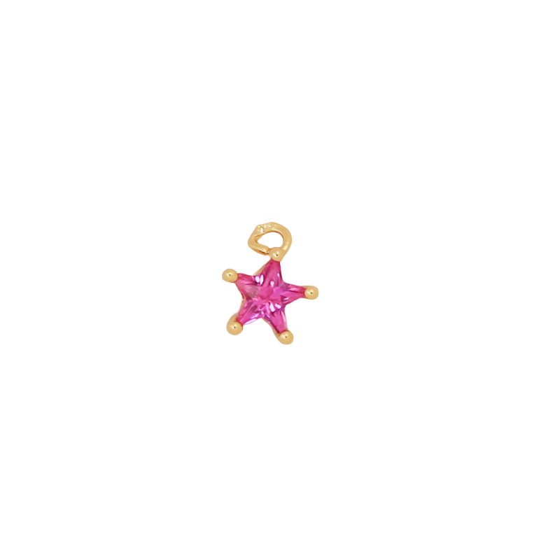 Dainty Star Birthstone CZ Charm