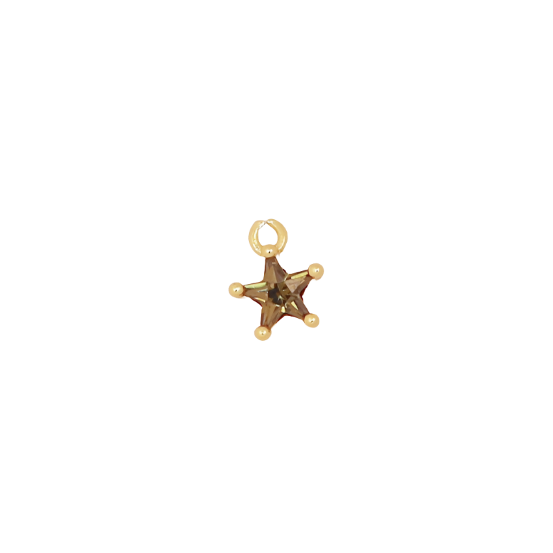 Dainty Star Birthstone CZ Charm