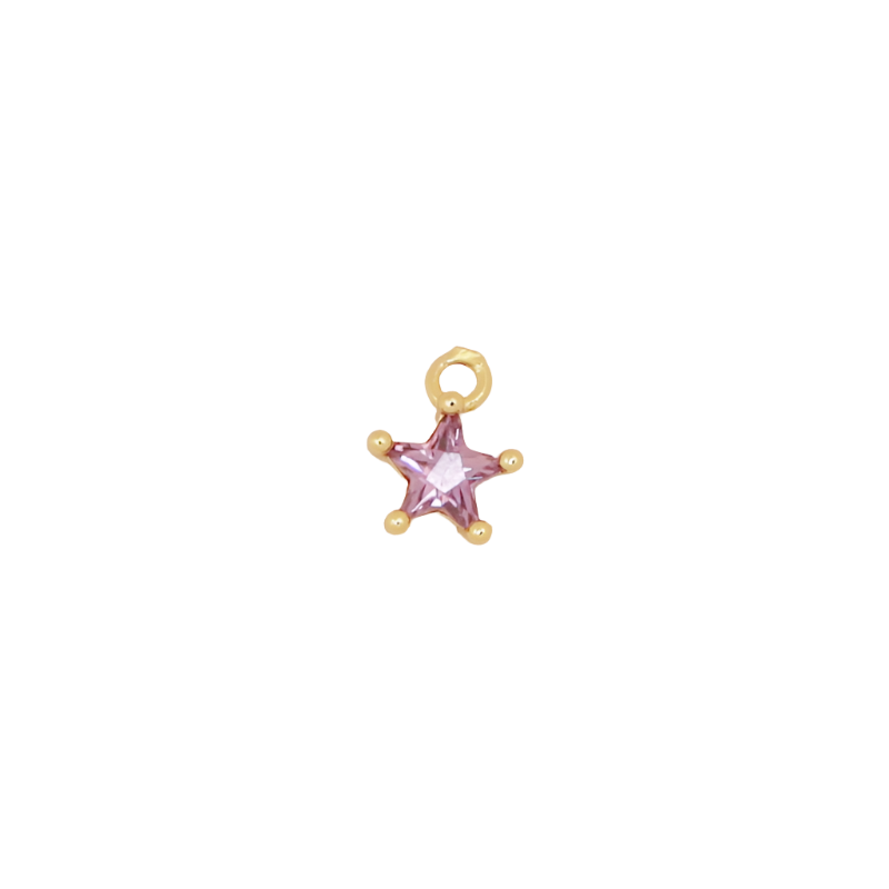 Dainty Star Birthstone CZ Charm