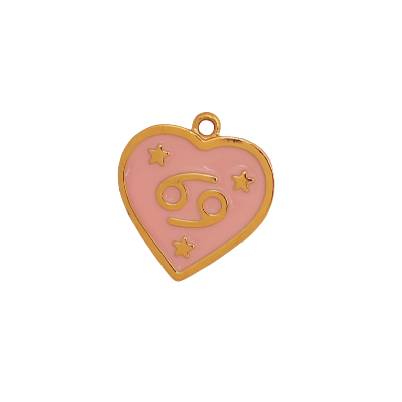 Zodiac Sign Heart Charm