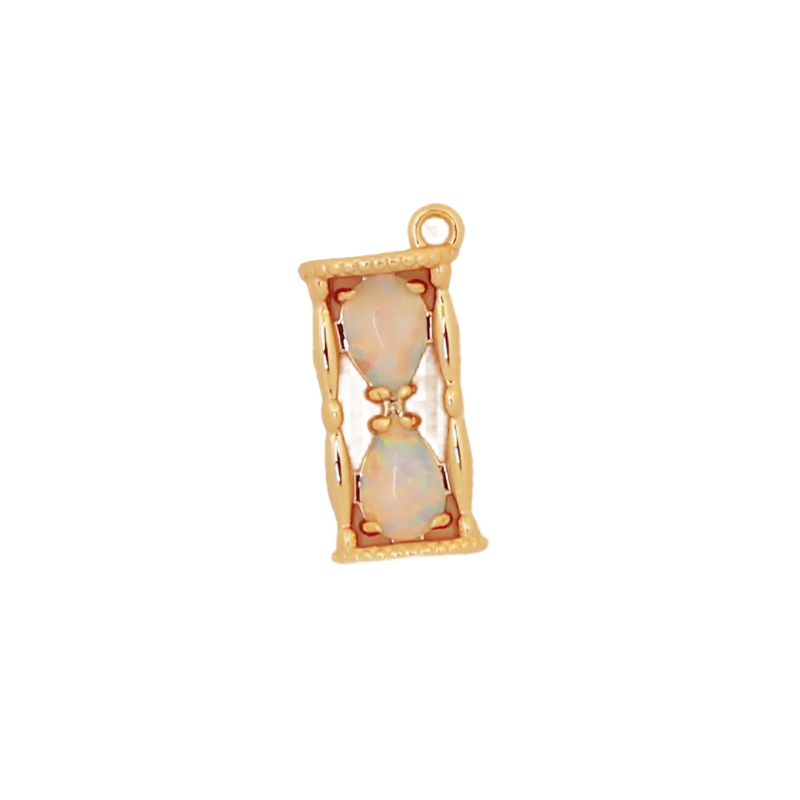 White Gold Hourglass Charm