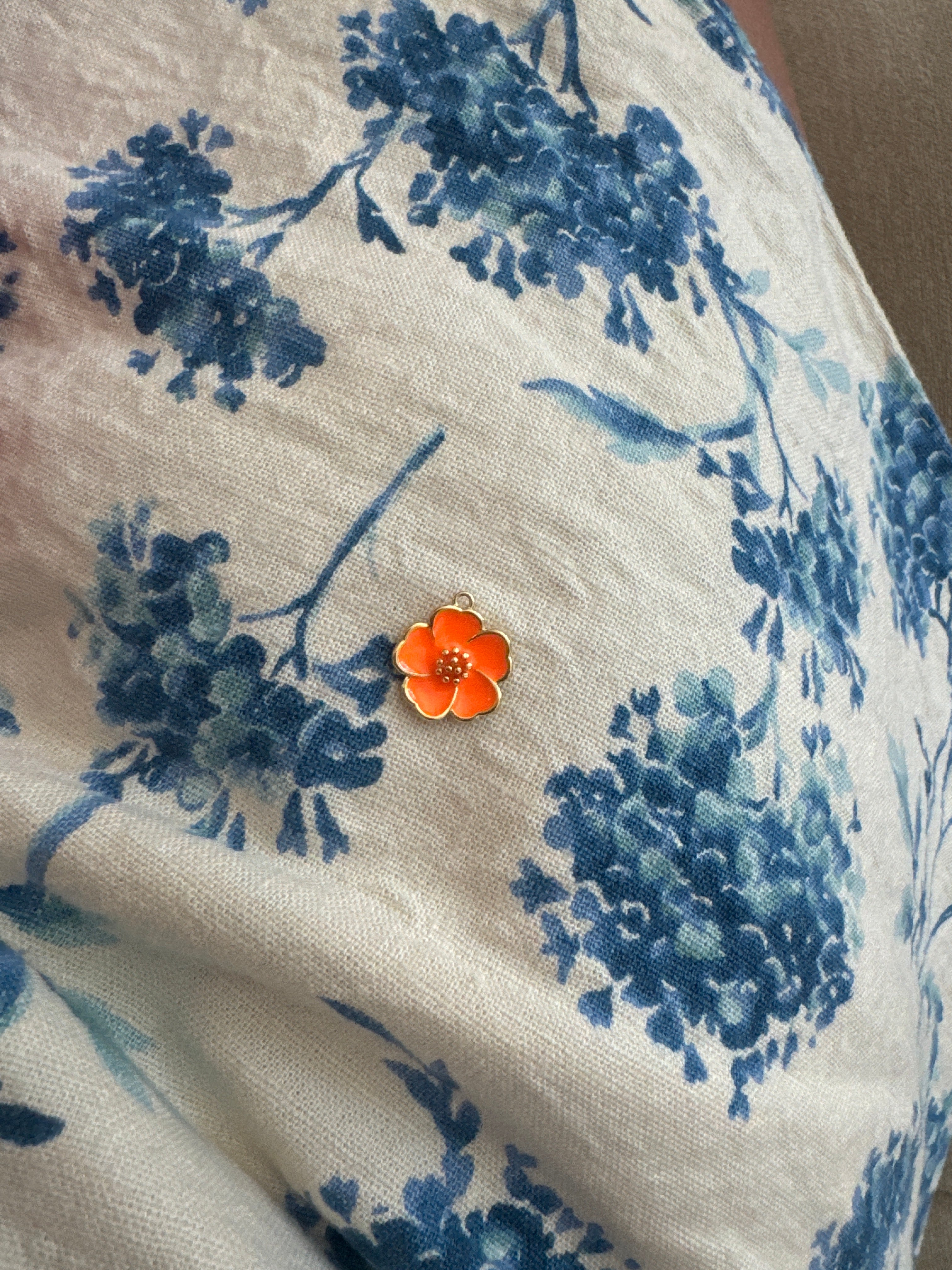 Hibiscus Enamel Flower Charm