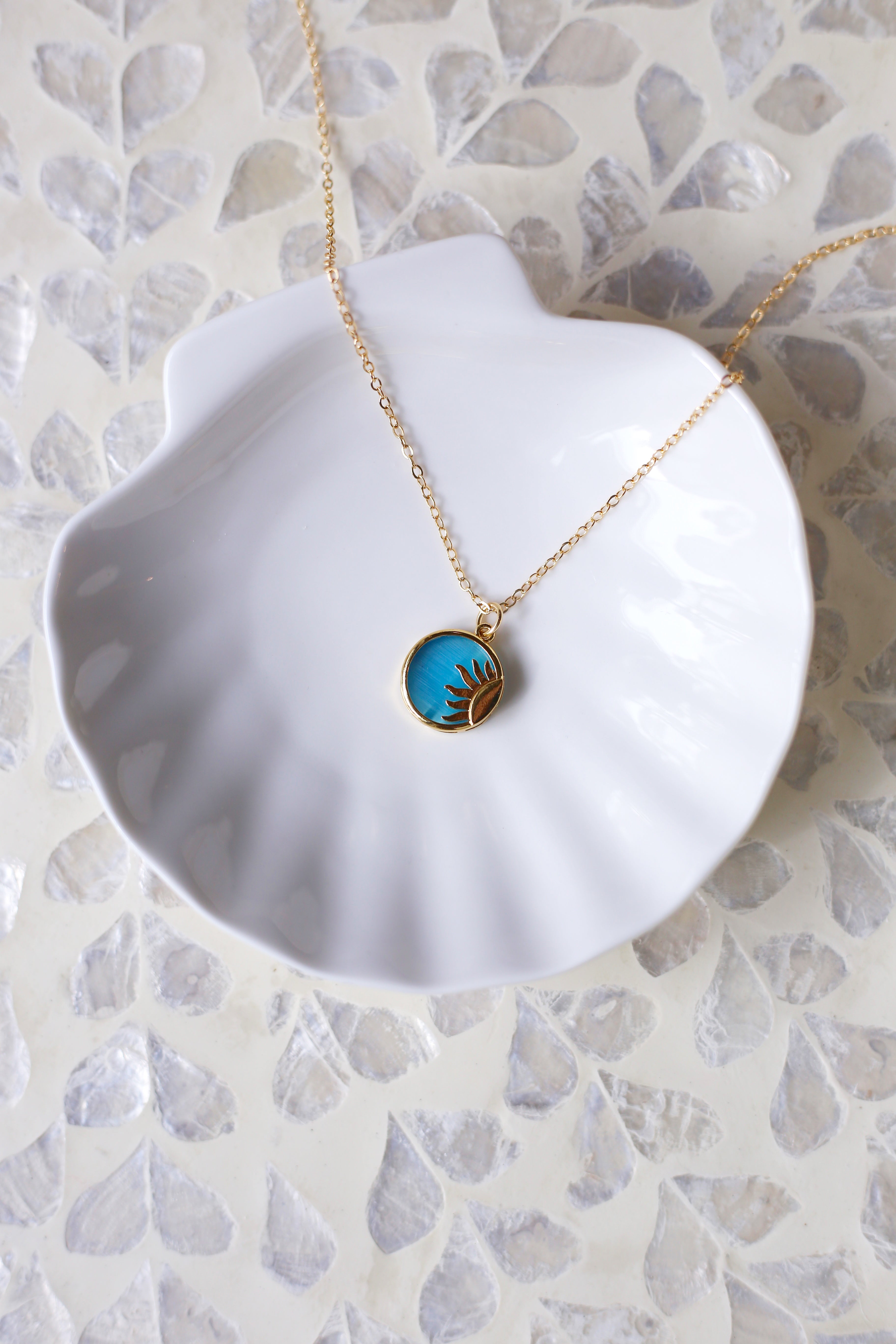 Blue Soleil Gold Cham Necklace