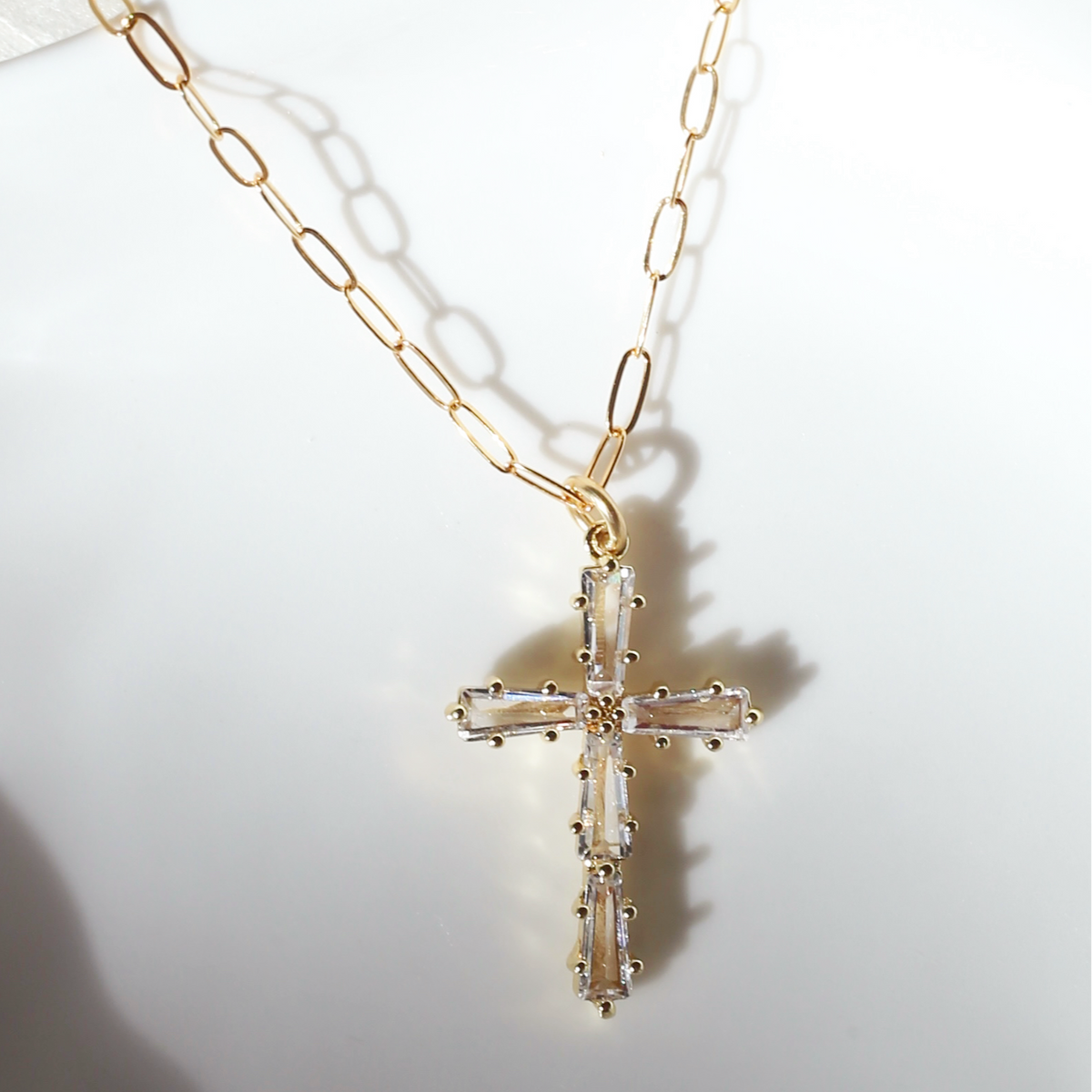 Hope Gold CZ Cross Necklace | Kaia Rose Collective