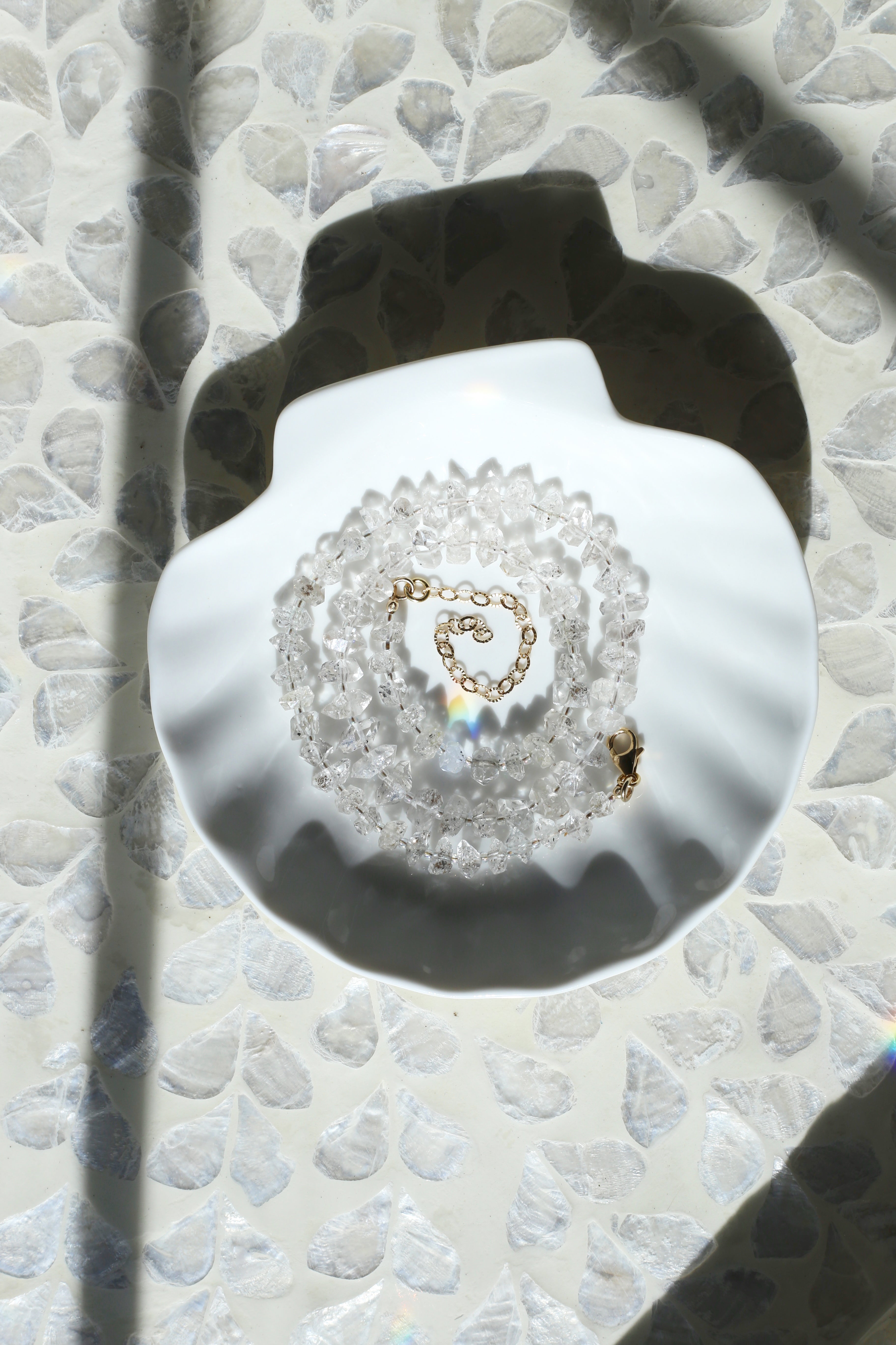 Celestina Herkimer Diamond Necklace Coiled