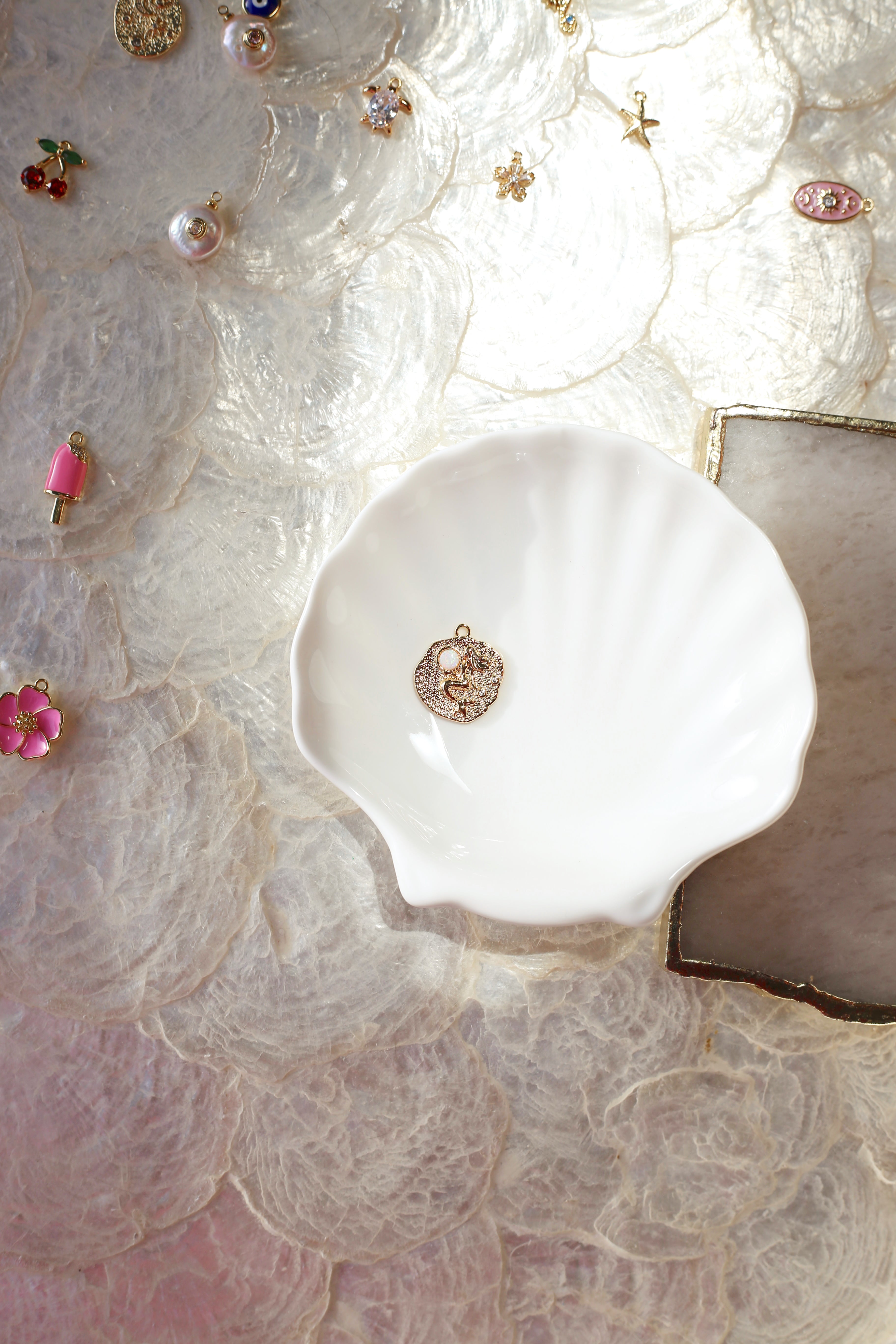 Gold Mermaid Coin Charm