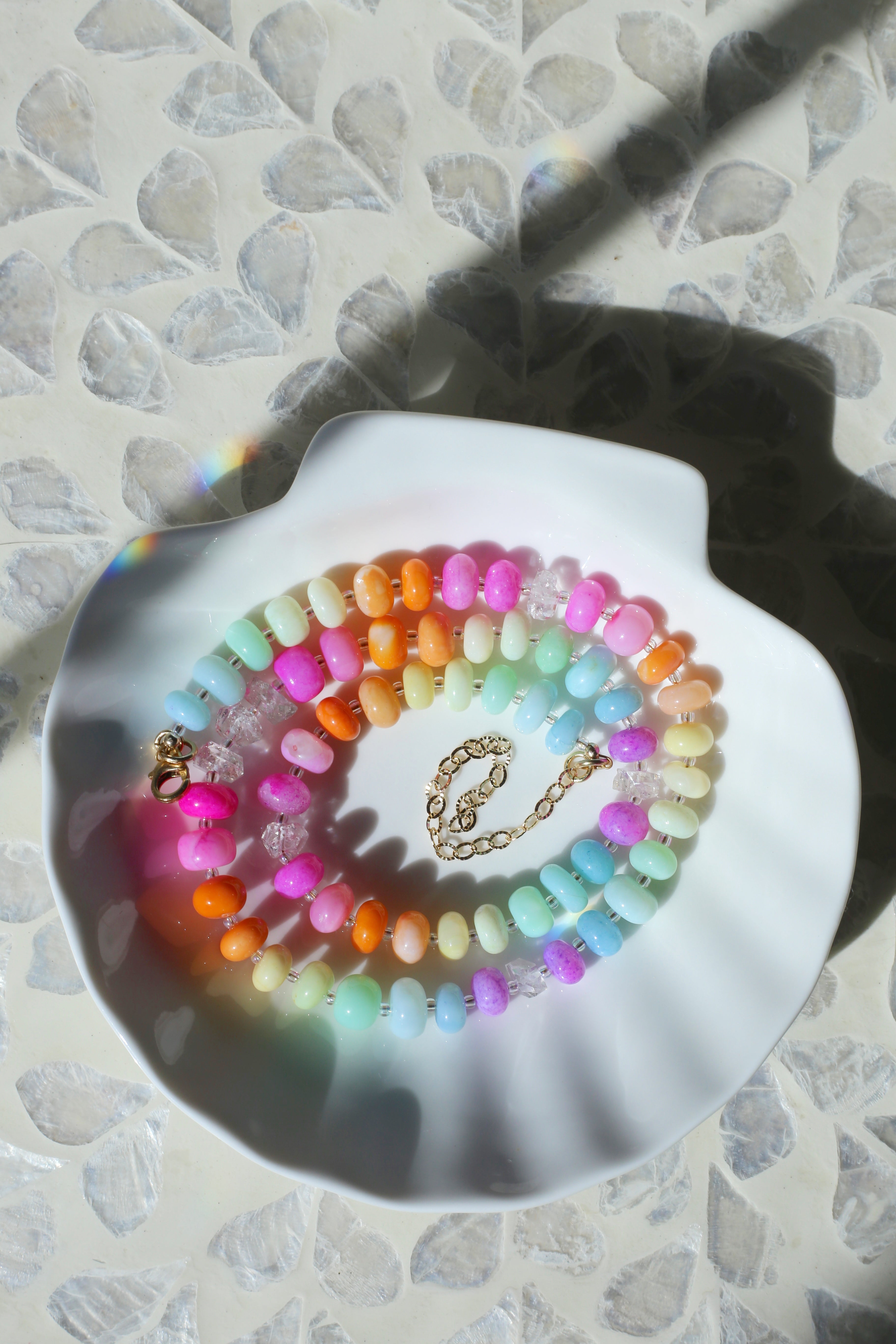 Evangeline Hand Dyed Opal Necklace Coiled
