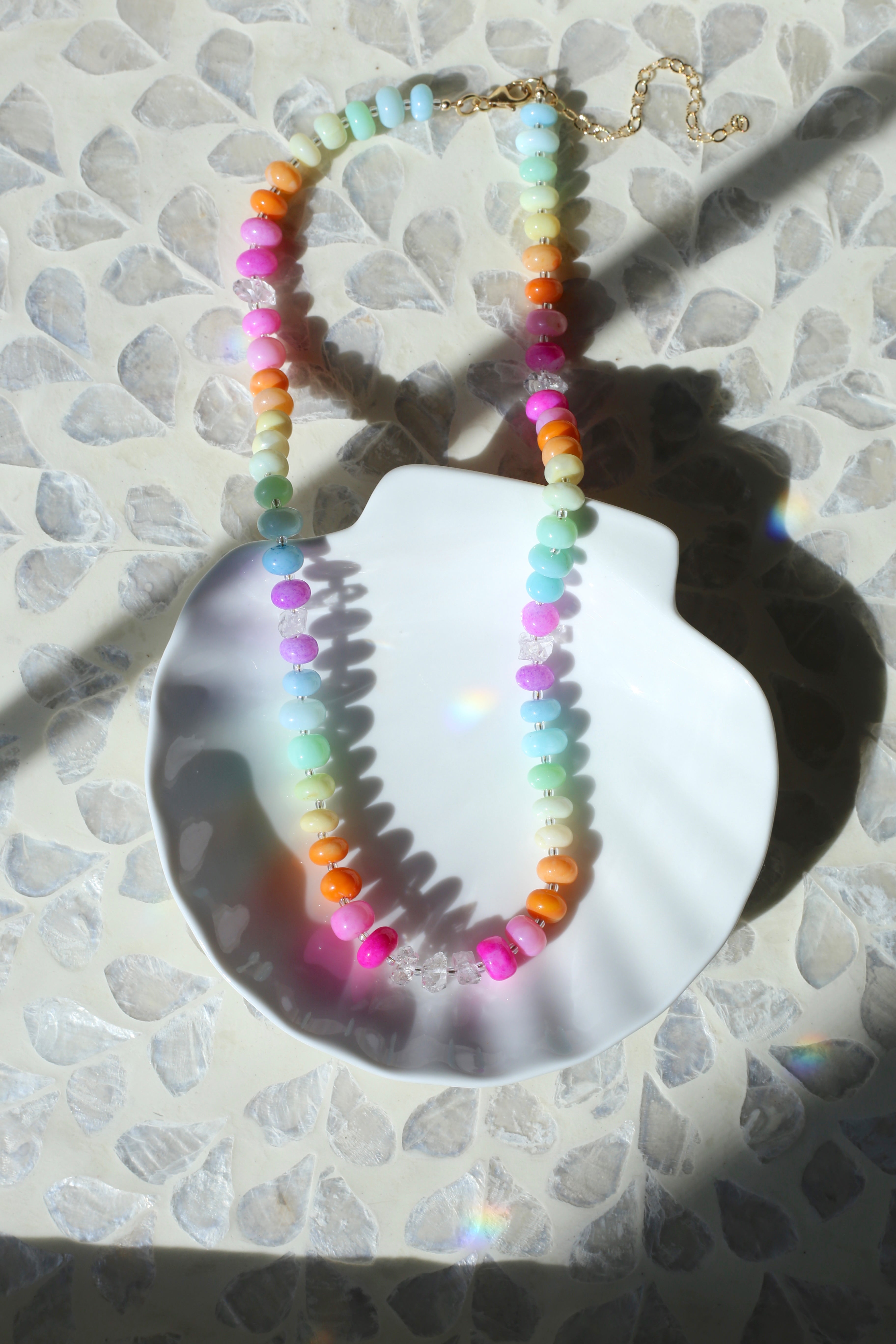 Evangeline Hand Dyed Opal Necklace Full