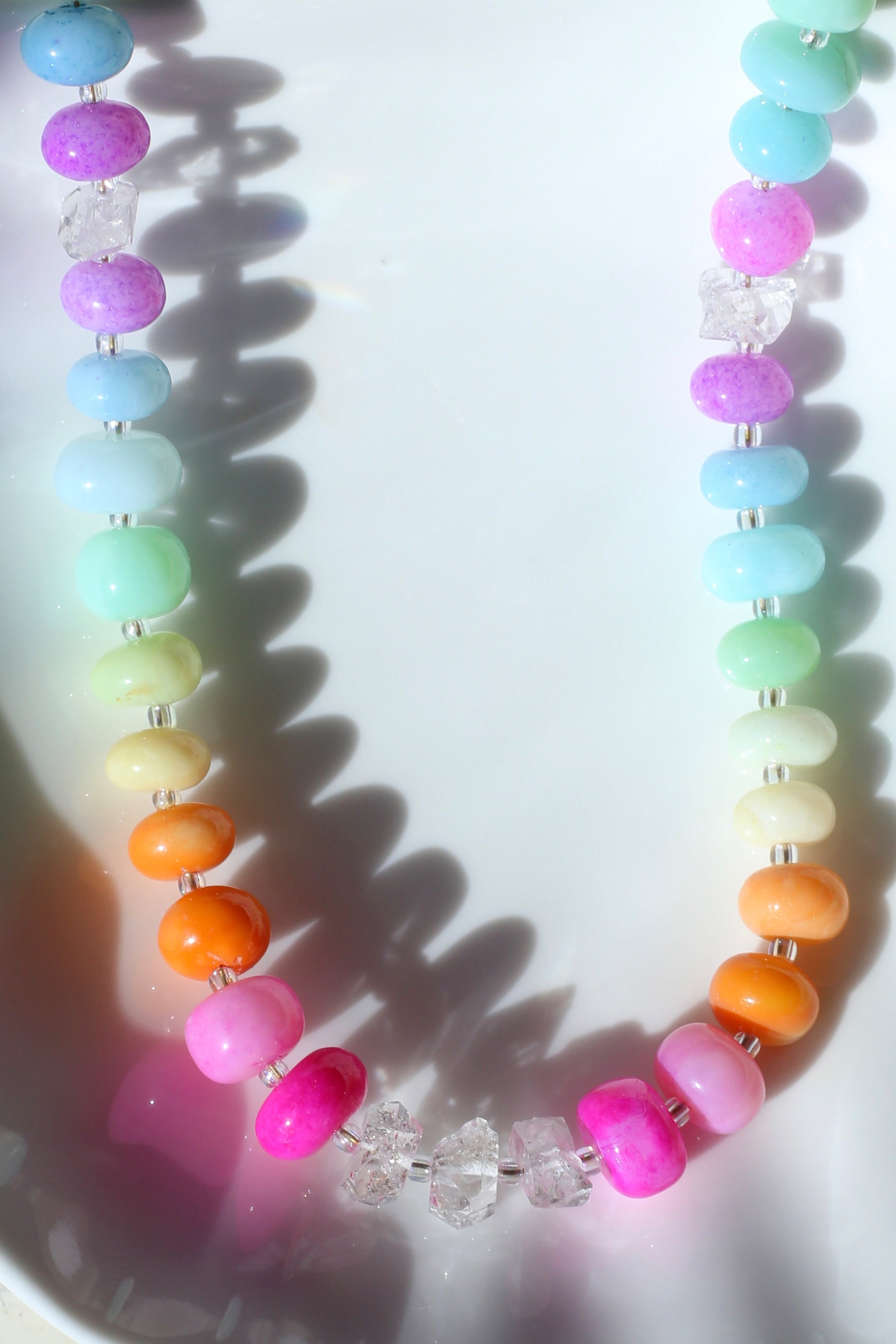 Evangeline Hand Dyed Opal Necklace Up Close
