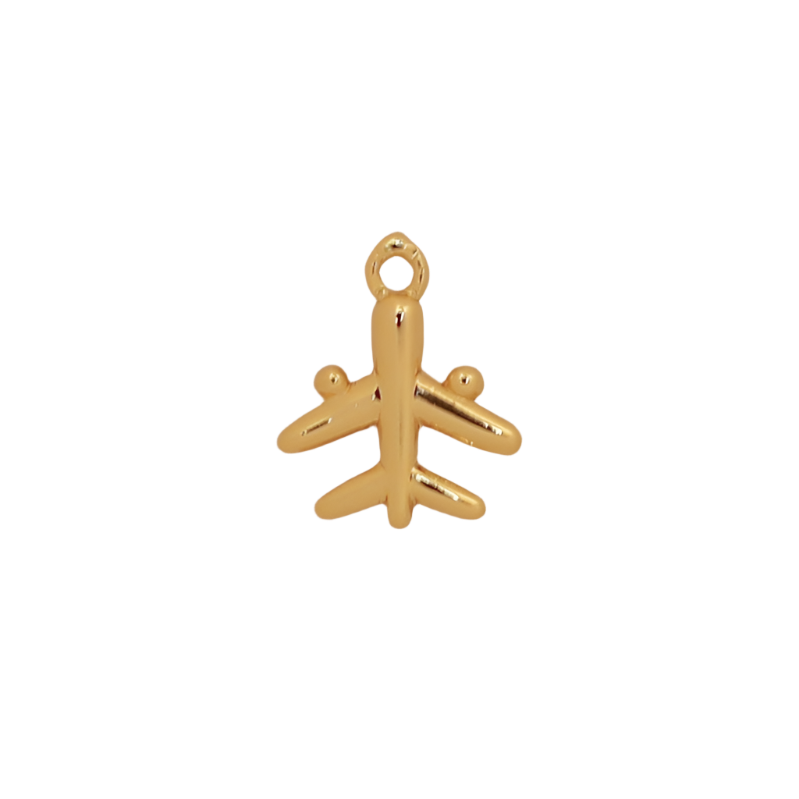 Gold Airplane Charm