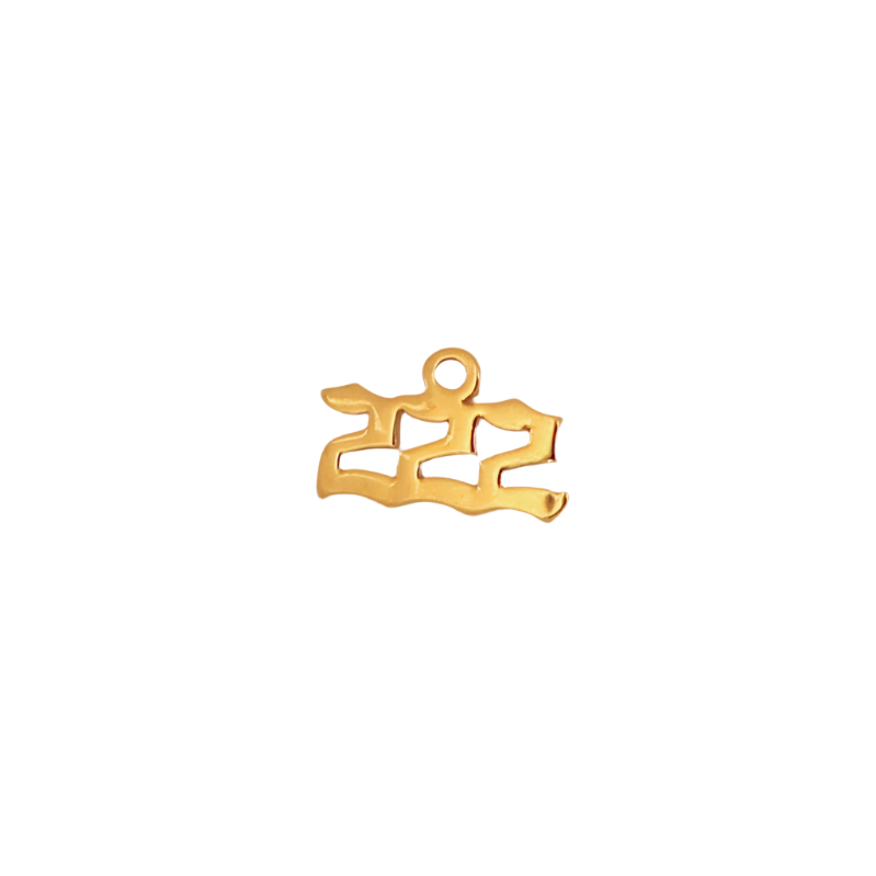 Gold Angel Number 222 Charm