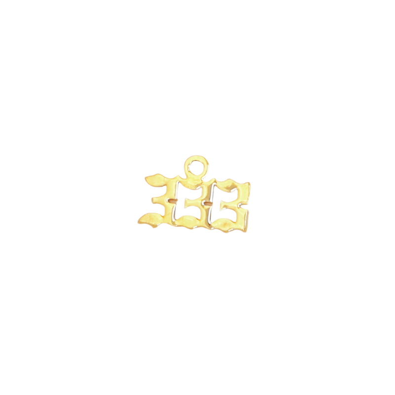 Gold Angel Number 333 Charm