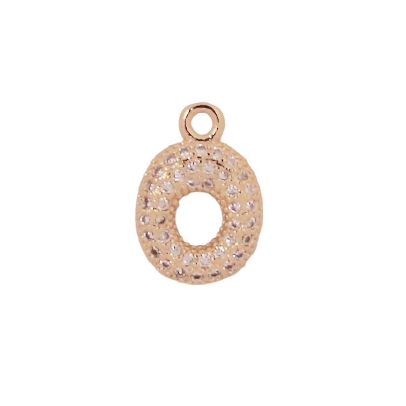 Gold Bubble Letter O Initial Charm